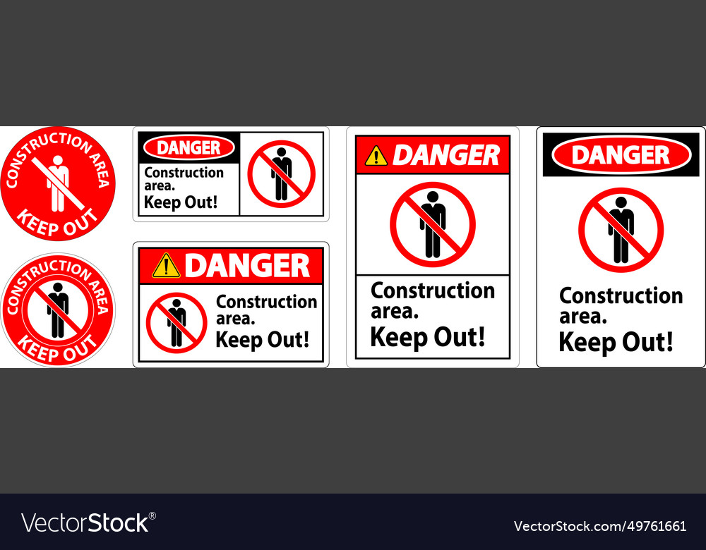 Danger Sign Construction Area Keep Out Vector Image