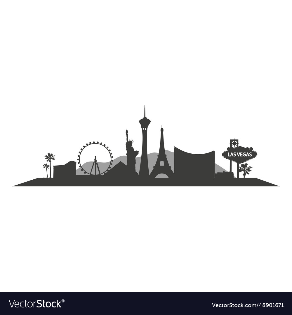 Las Vegas Skyline Silhouette Royalty Free Vector Image