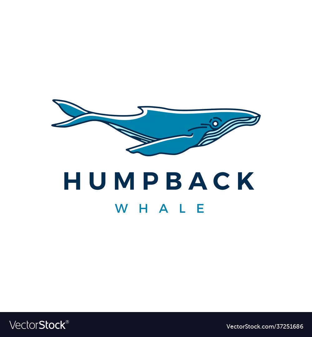 Humpback Whale Logo Icon Royalty Free Vector Image