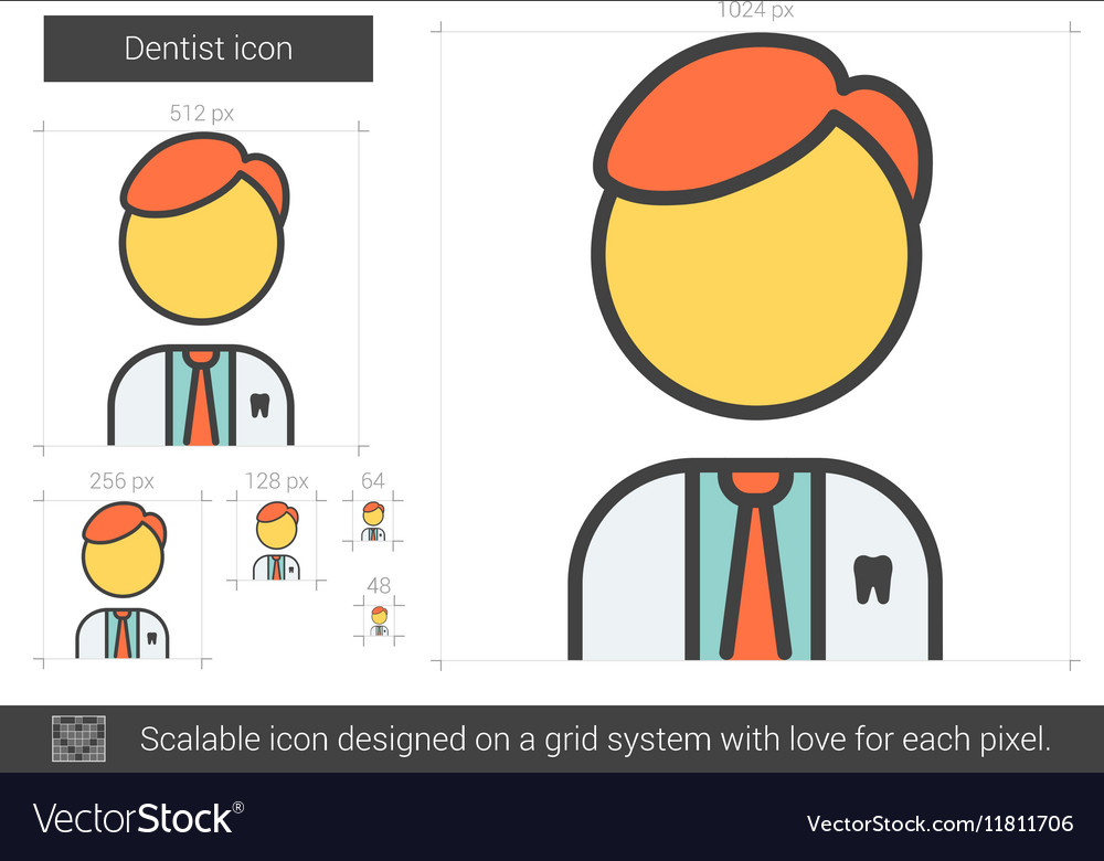 Dentist Line Icon Royalty Free Vector Image VectorStock