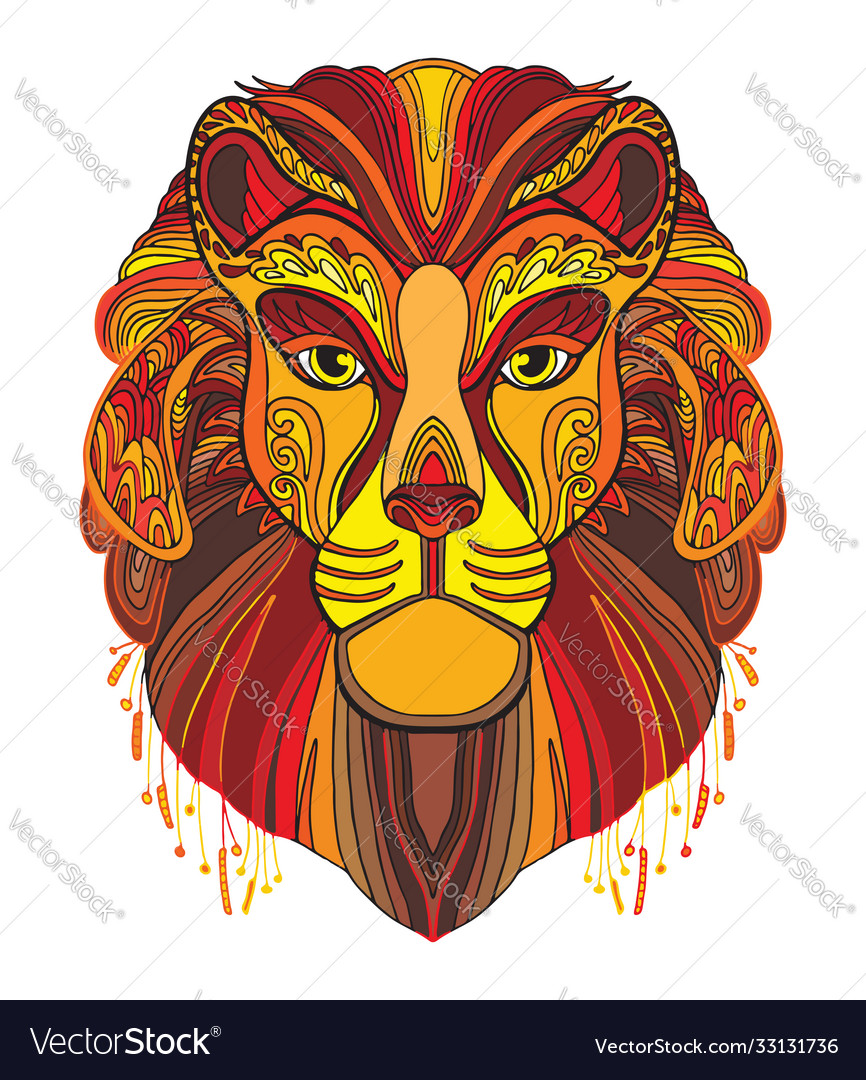 Lion Colorful Royalty Free Vector Image VectorStock