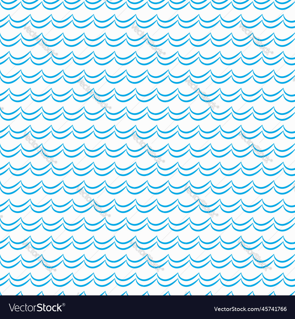 Blue Ocean And Sea Waves Seamless Pattern Vector Image