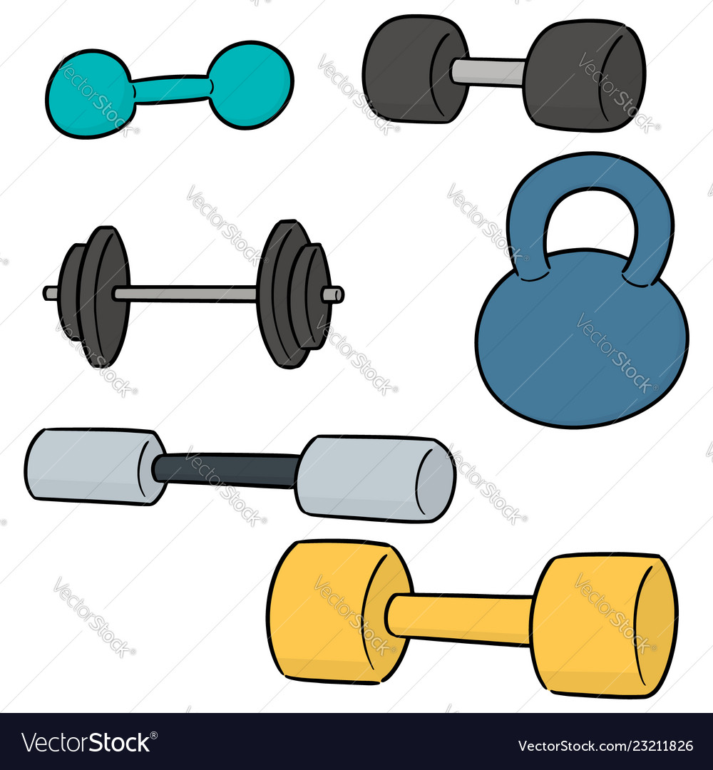 Set Of Dumbbell Royalty Free Vector Image Vectorstock