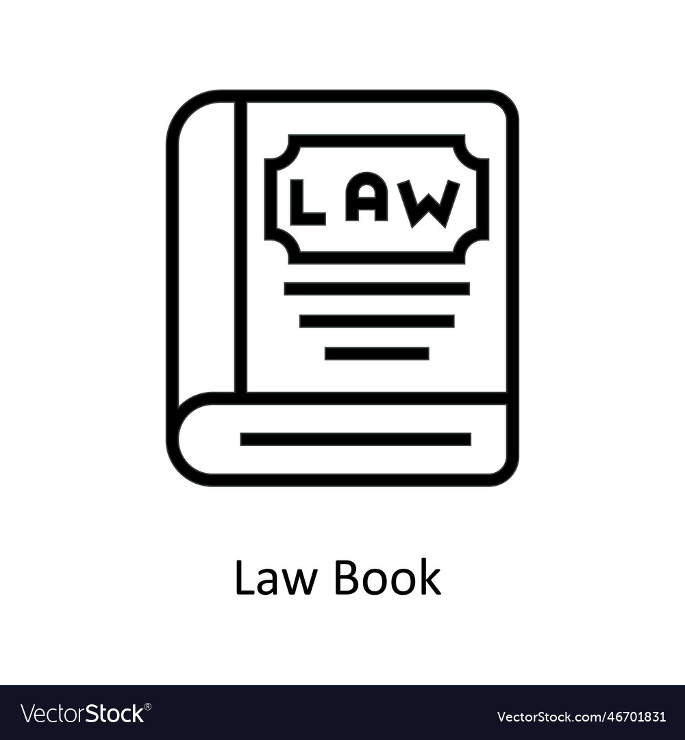 Law Book Outline Icons Simple Stock Illus Vector Image