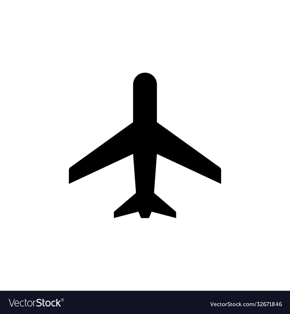 Plane Or Aircraft Glyph Icon Royalty Free Vector Image