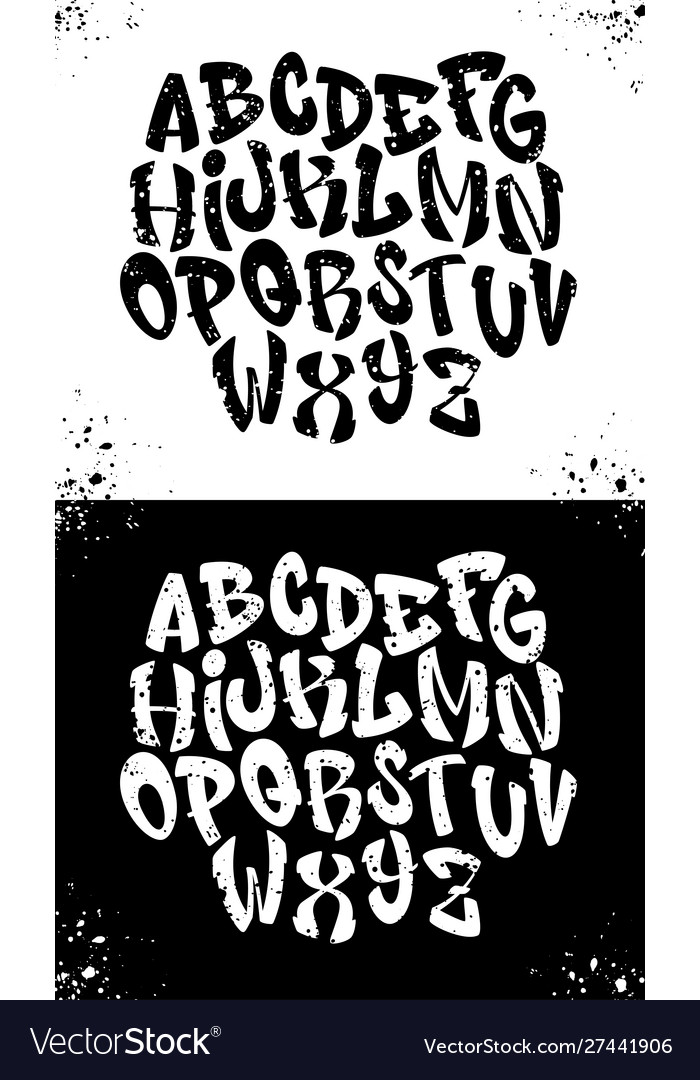 Handwritten Graffiti Font Alphabet Alphabet On A Vector Image