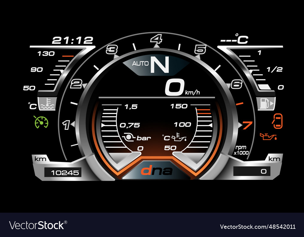 Car Dashboard Speedmeter Technology Design Modern Vector Image