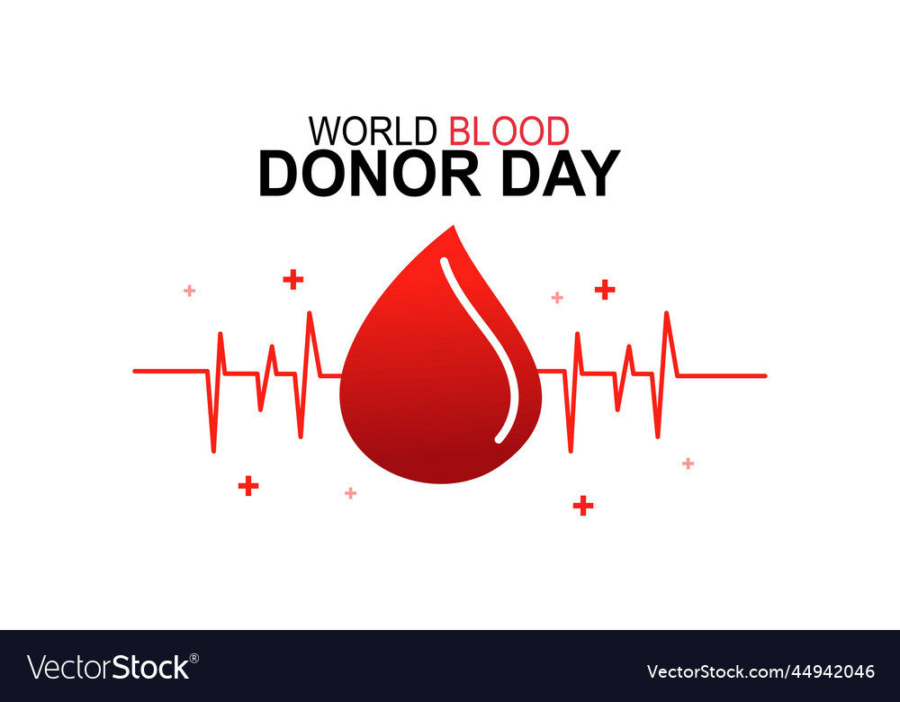 World Blood Donor Day Heart And Blood Drop Concept