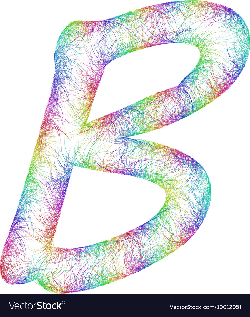 Rainbow Sketch Font Design Royalty Free Vector Image