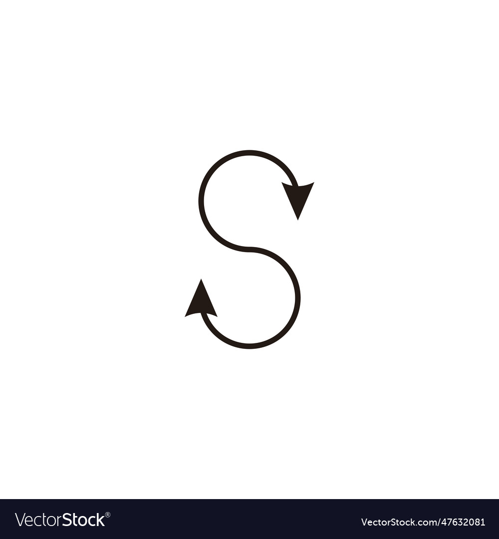 Letter S Arrow Geometric Symbol Simple Logo Vector Image