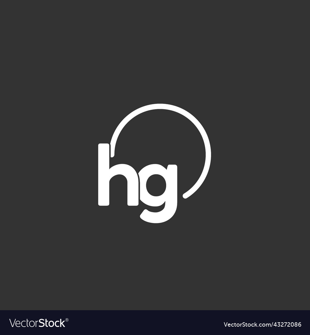 Hg Initial Logo With Rounded Circle Royalty Free Vector