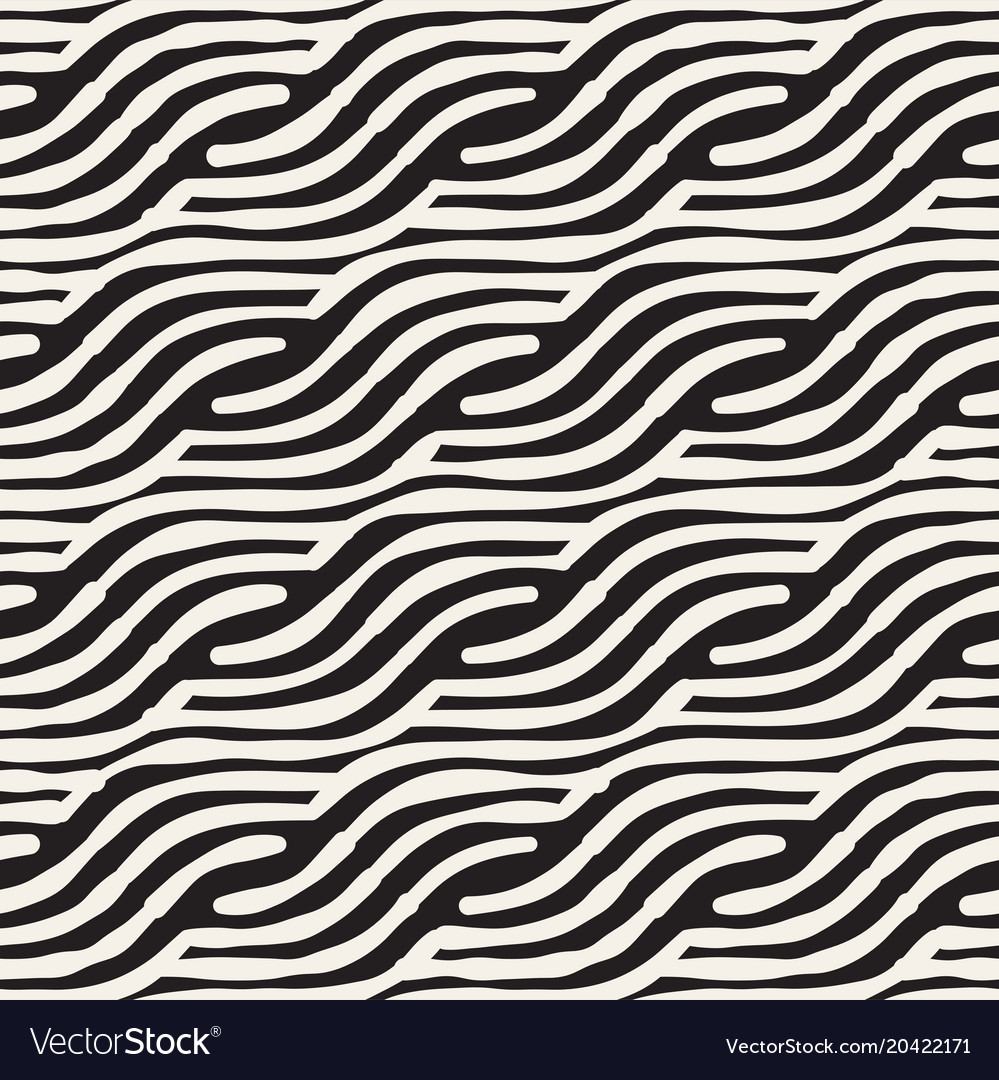 Hand Drawn Striped Seamless Pattern Royalty Free Vector