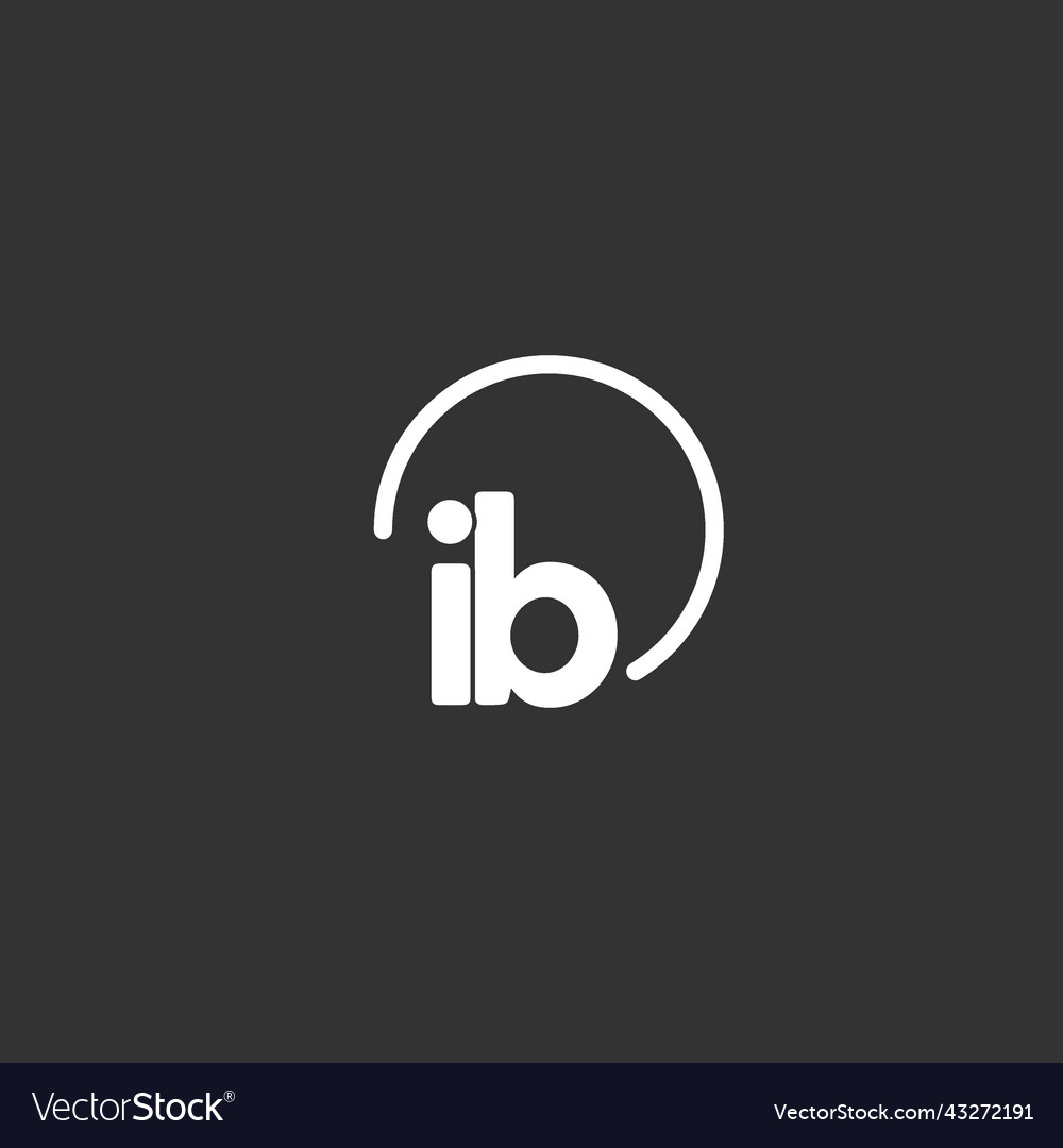 Ib Initial Logo With Rounded Circle Royalty Free Vector