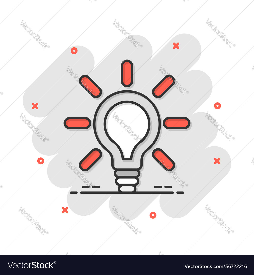 Cartoon Light Bulb Icon In Comic Style Electric Vector Image