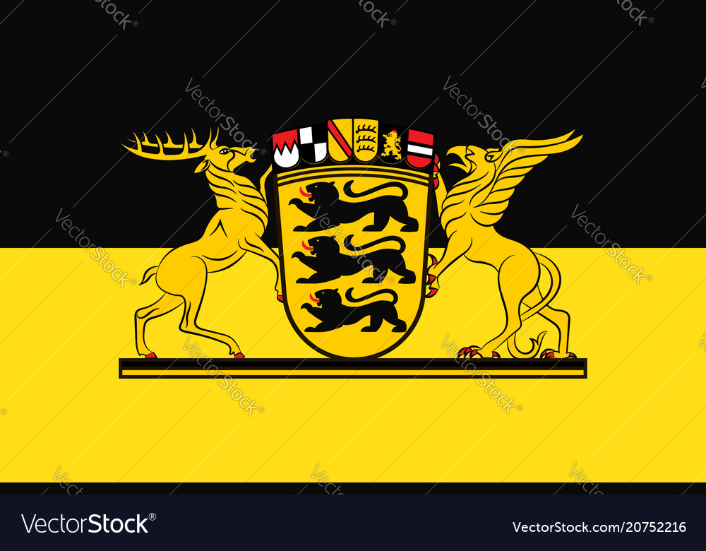 Flag Baden Wuerttemberg Land Germany Royalty Free Vector