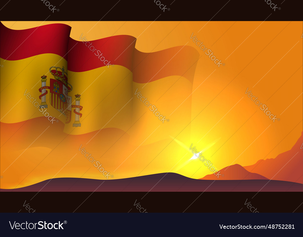 Spain Waving Flag Concept Background Design Vector Image