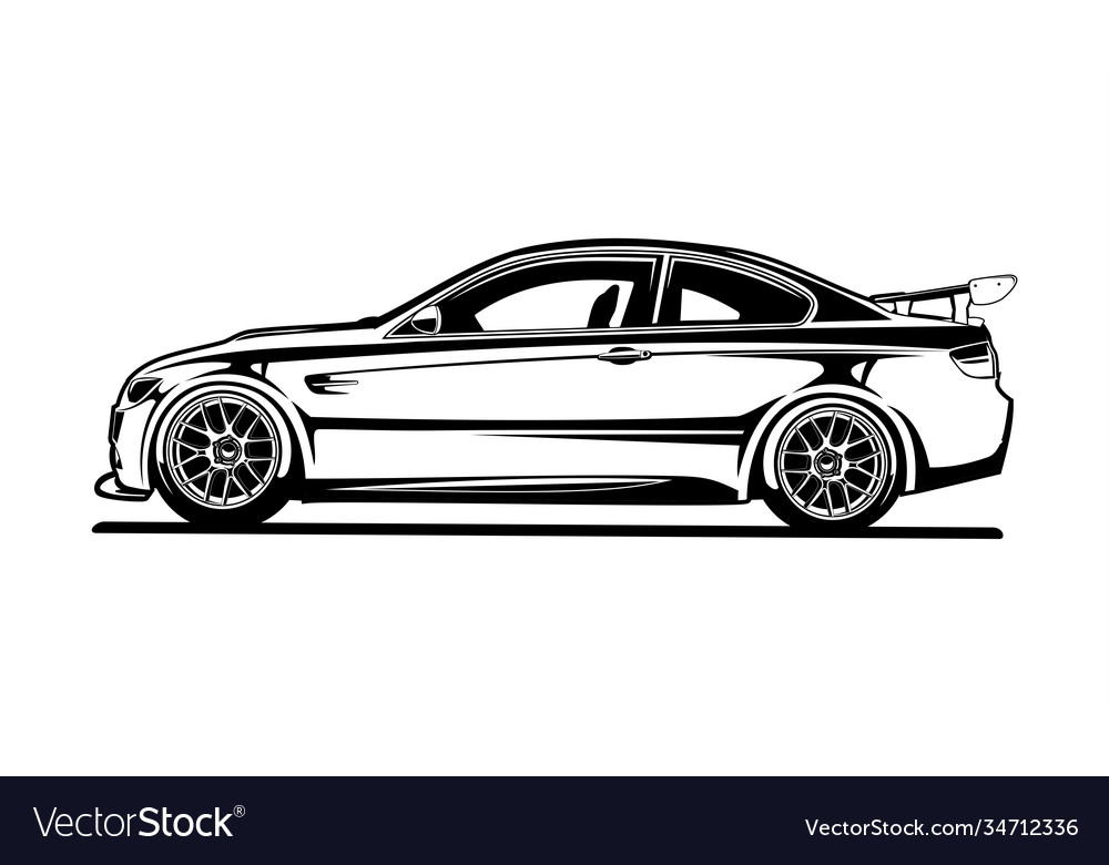 Car Side View Silhouette Royalty Free Vector Image