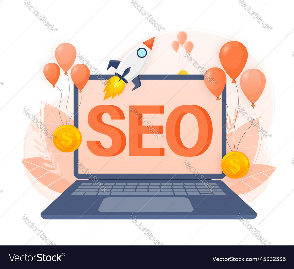 Seo Optimization Web Analytics And Marketing Vector Image