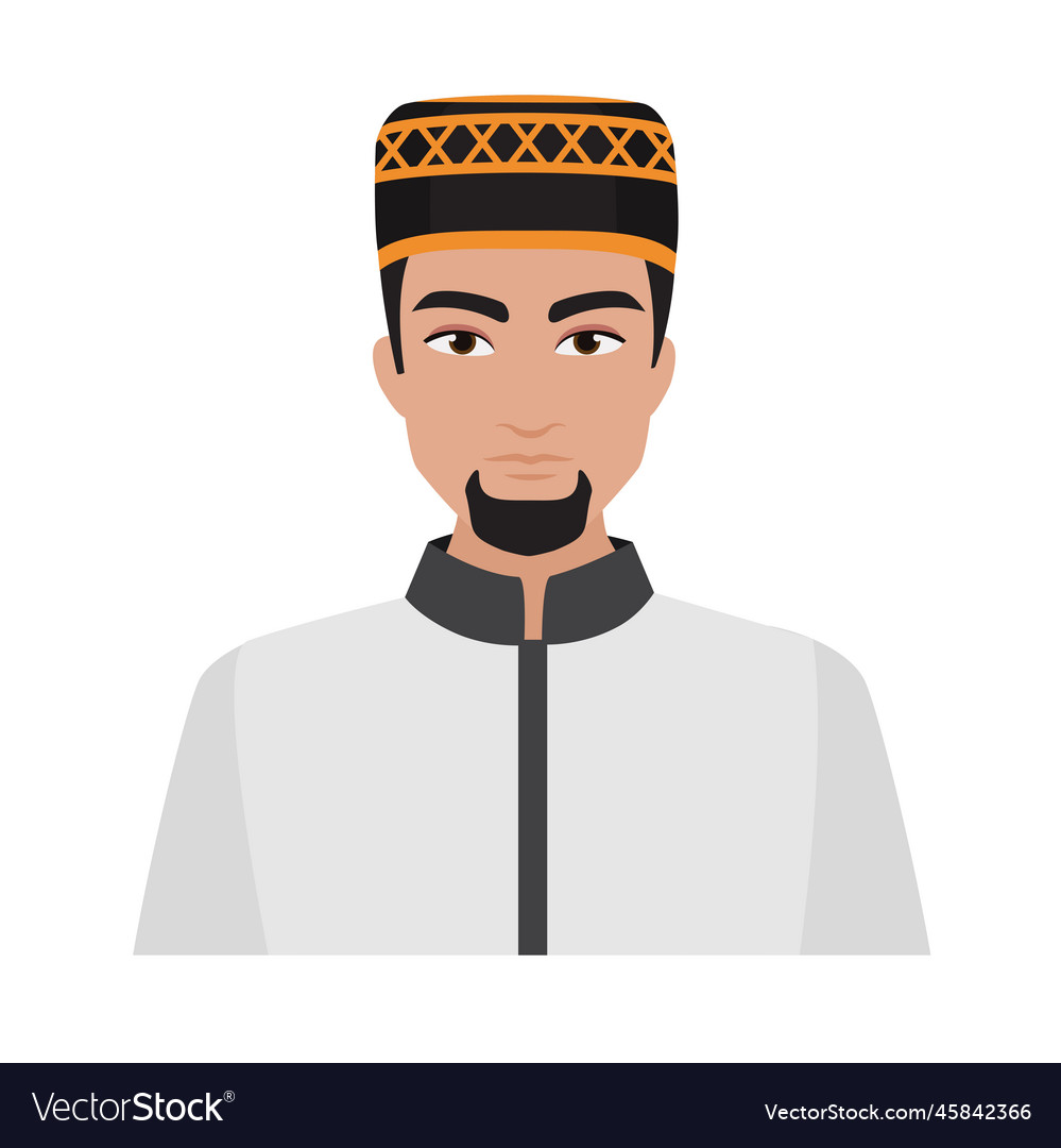 Portrait Of Muslim Man Royalty Free Vector Image