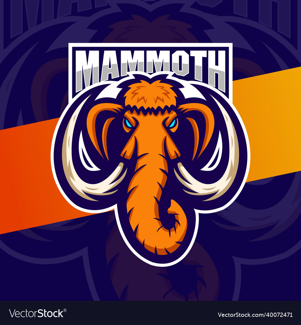 Big Mammoth Head Mascot Esport Logo Design Vector Image