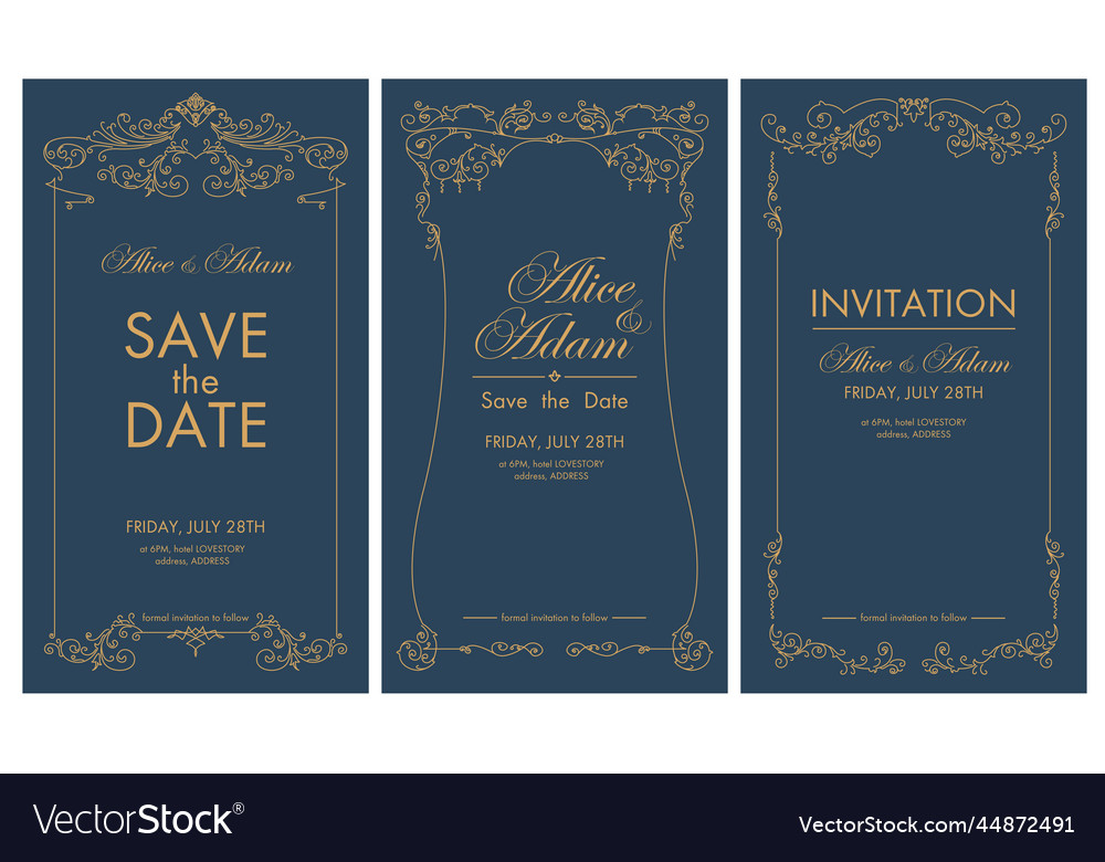 Invitation Save The Date Wedding Ceremony Vector Image