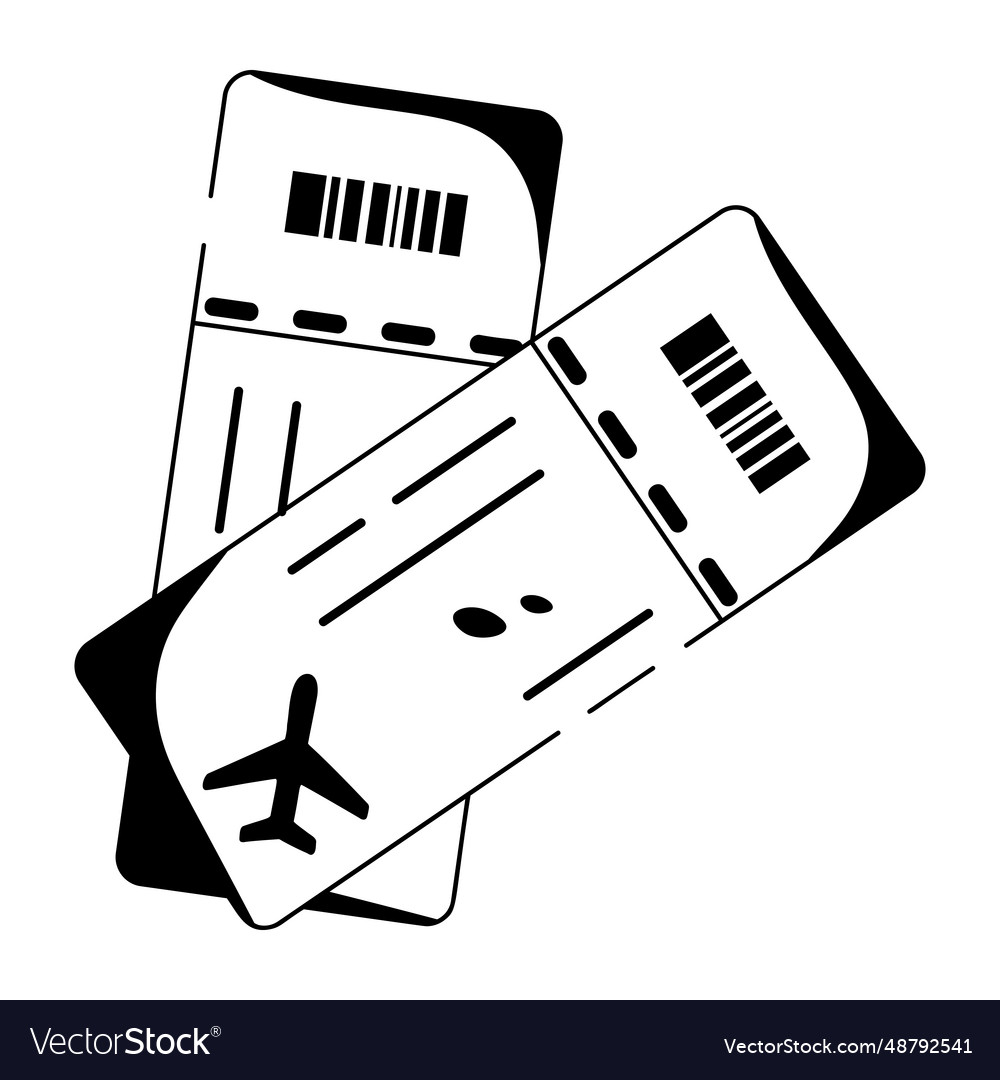 Plane Tickets Royalty Free Vector Image VectorStock