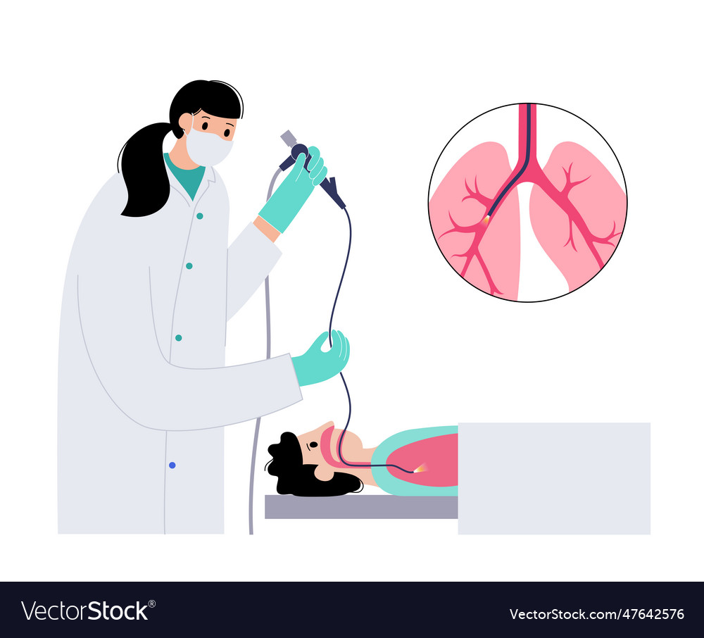 Bronchoscopy Procedure Concept Royalty Free Vector Image