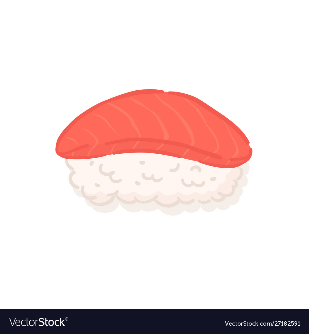 Tuna Fish Nigiri Sushi Japanese Food Royalty Free Vector