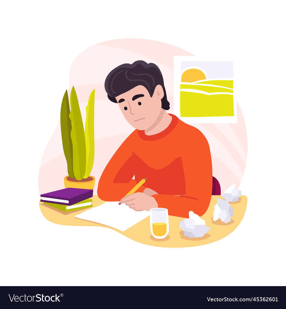 Writing The Admissions Essay Isolated Cartoon Vector Image