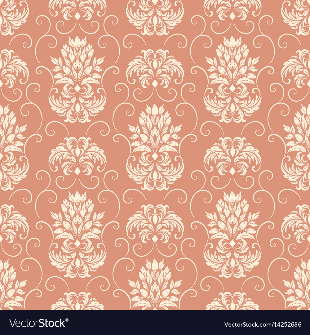 Damask Seamless Pattern Background Royalty Free Vector Image