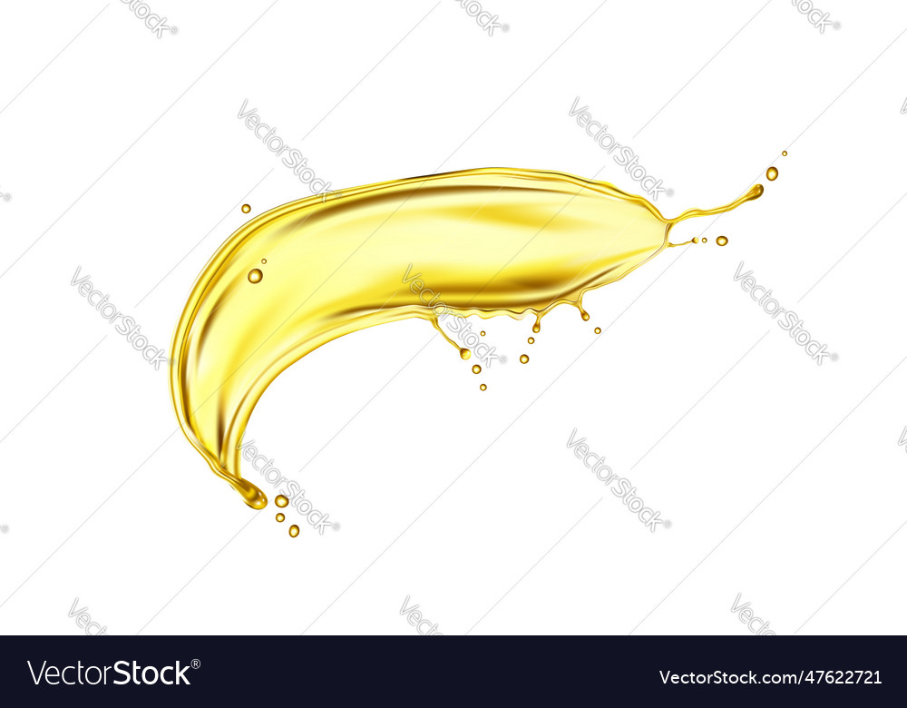 Yellow Oil Or Juice Splash D Liquid Wave Vector Image