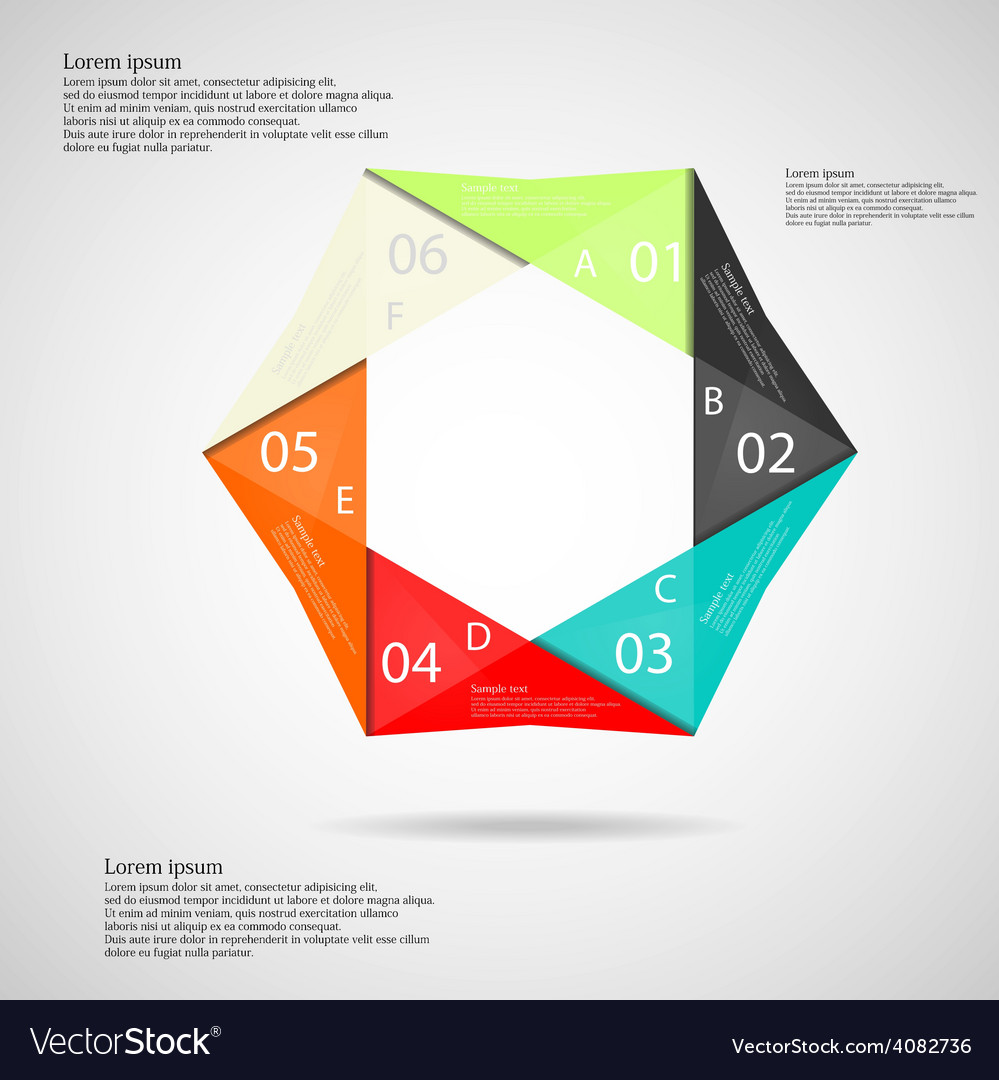 Hexagon Origami Infographic Royalty Free Vector Image