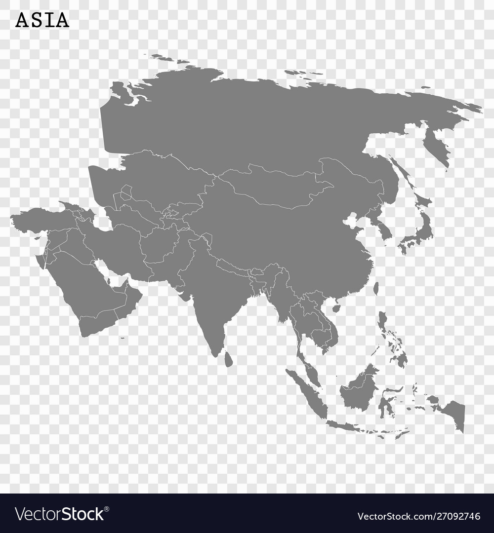 High Quality Map Asia Royalty Free Vector Image