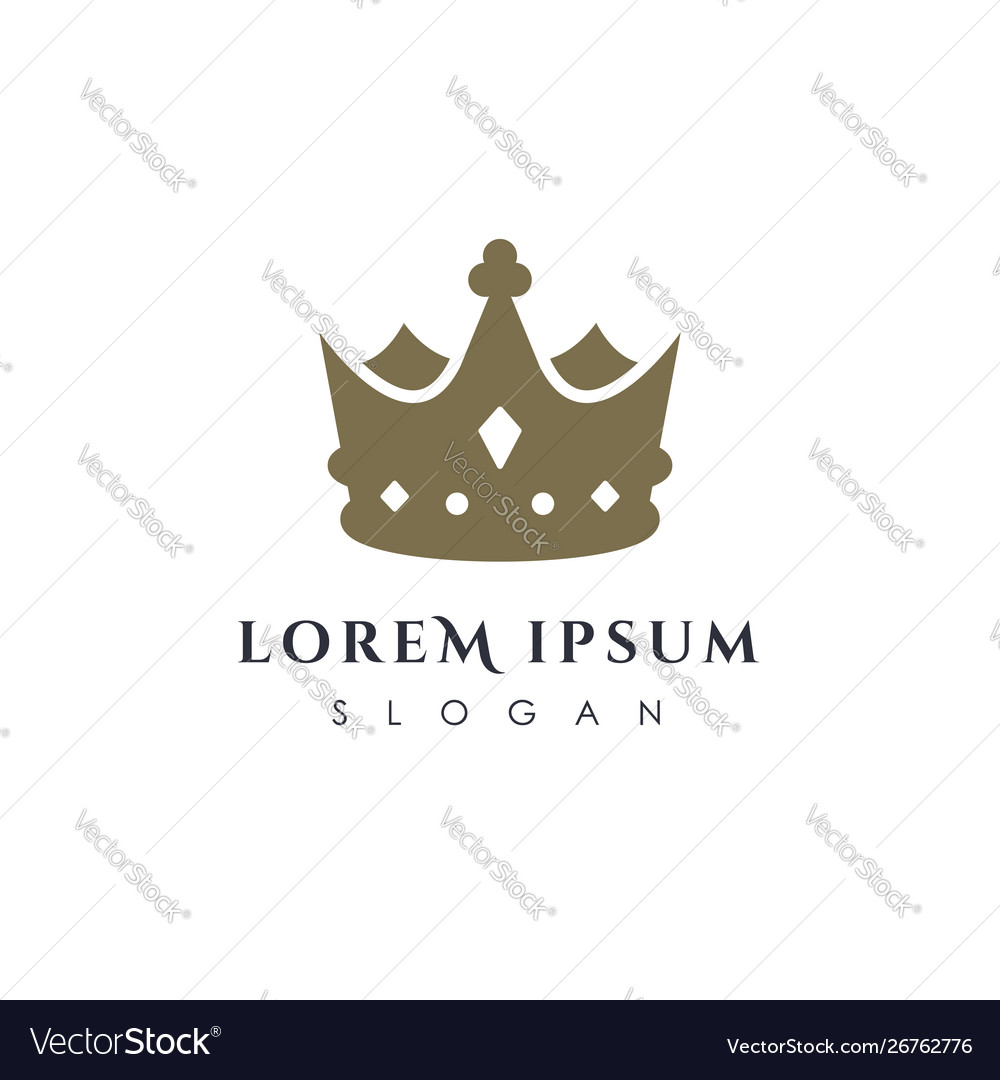 Luxury Crown Logo Template Linear Royalty Free Vector Image