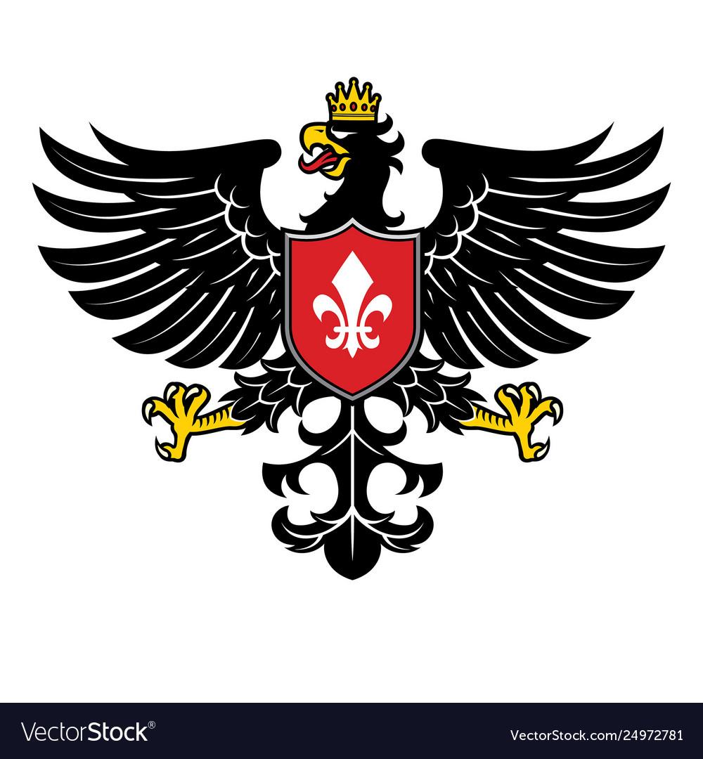 Eagle Heraldic Style With Crown Royalty Free Vector Image