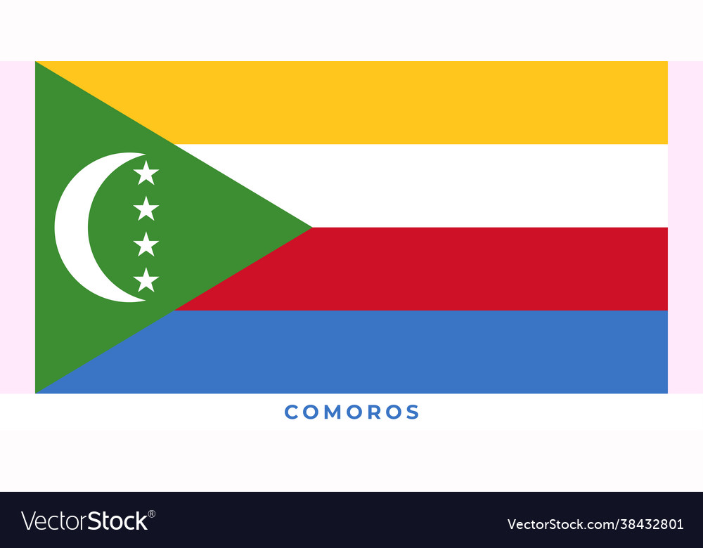 National Flag Comoros Royalty Free Vector Image