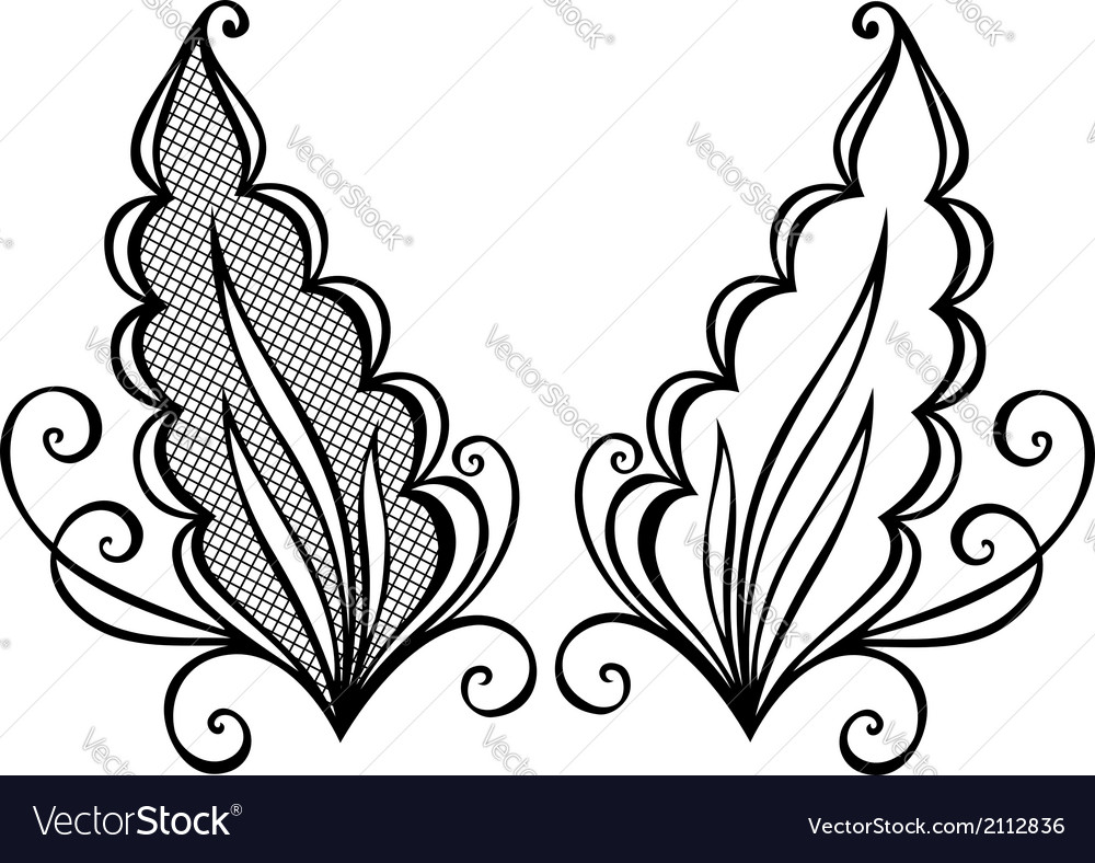 Original Decorative Leaf With Ornament Royalty Free Vector