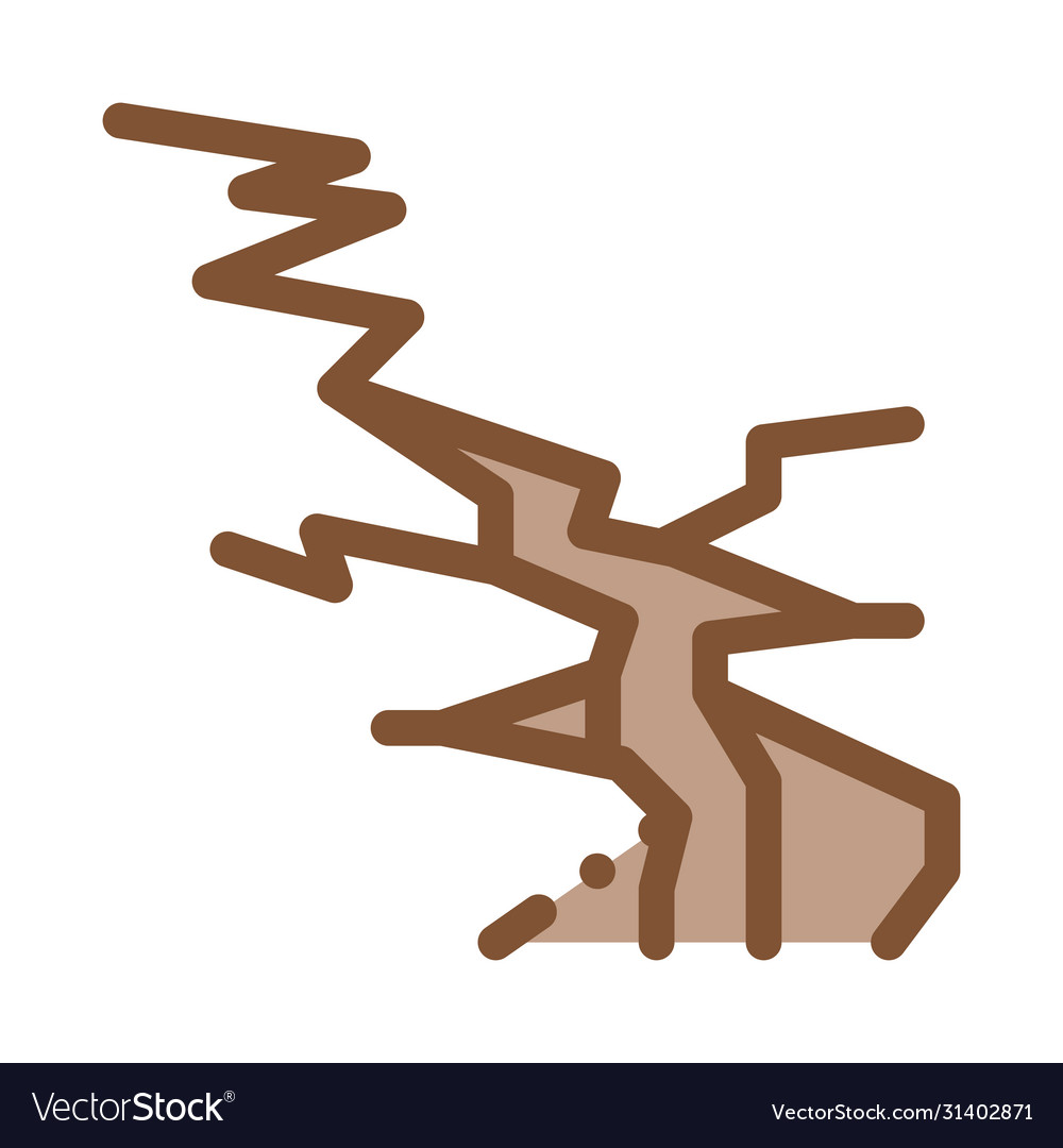 Ground Fault Earthquakes Icon Royalty Free Vector Image