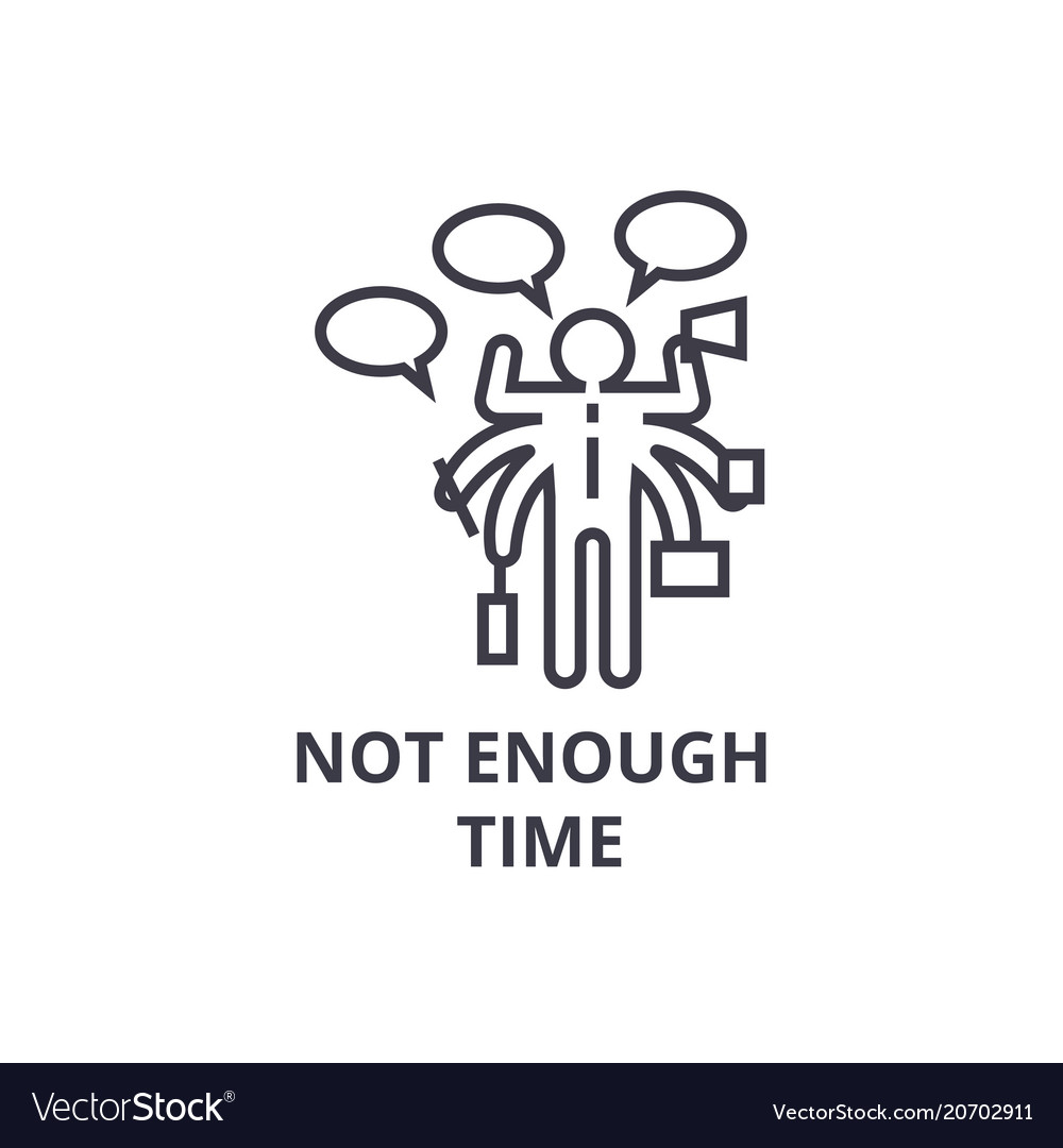 Not Enough Time Thin Line Icon Sign Symbol Vector Image