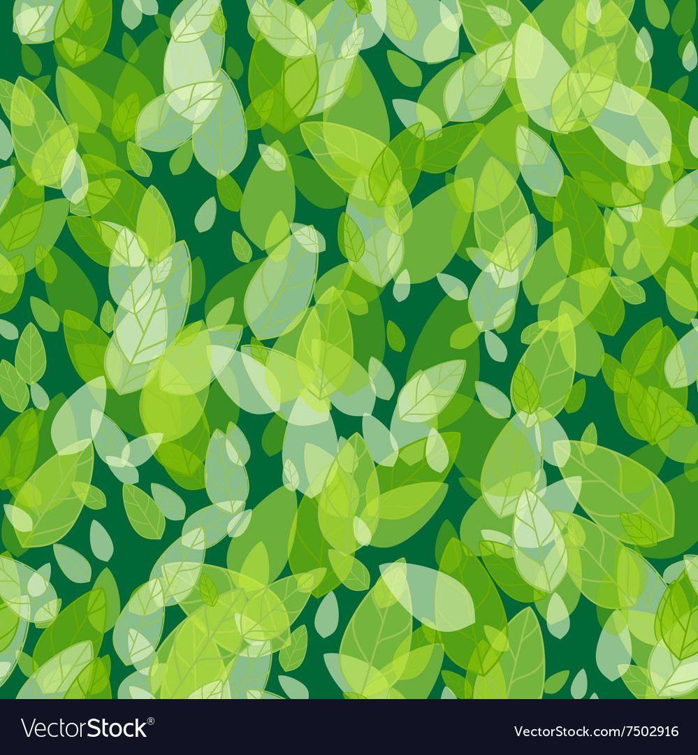 Seamless Background With Green Leaves Royalty Free Vector