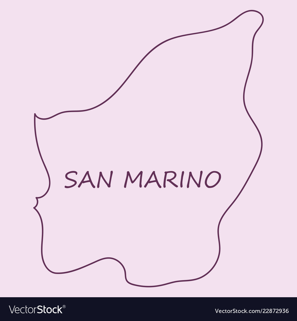 Map Of San Marino With Flag Isolated Royalty Free Vector