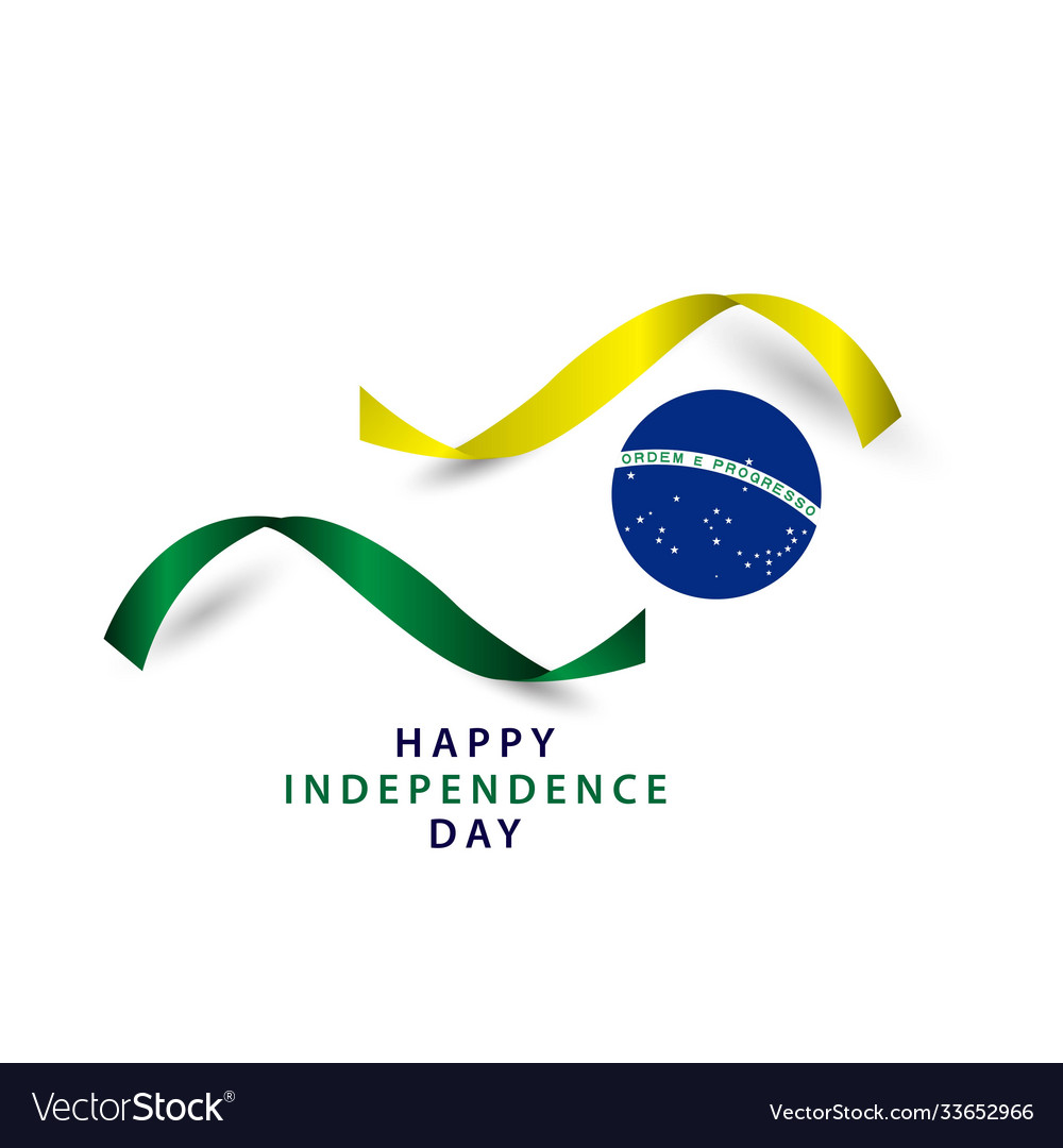 Happy Brazil Independence Day Template Design Vector Image