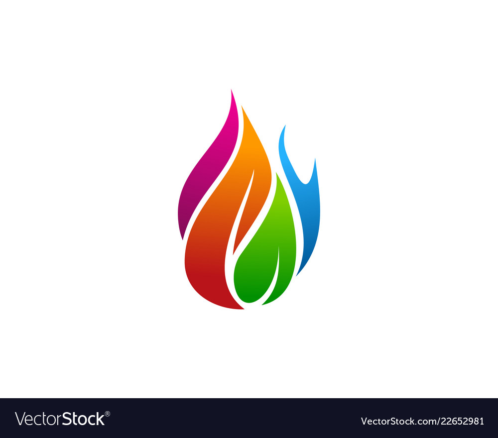 Color Fire Logo Icon Design Royalty Free Vector Image