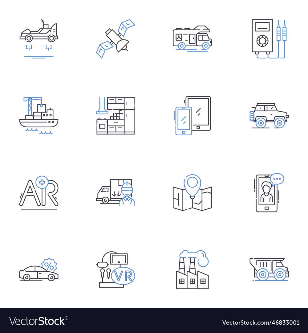 Constructions Line Icons Collection Foundation Vector Image