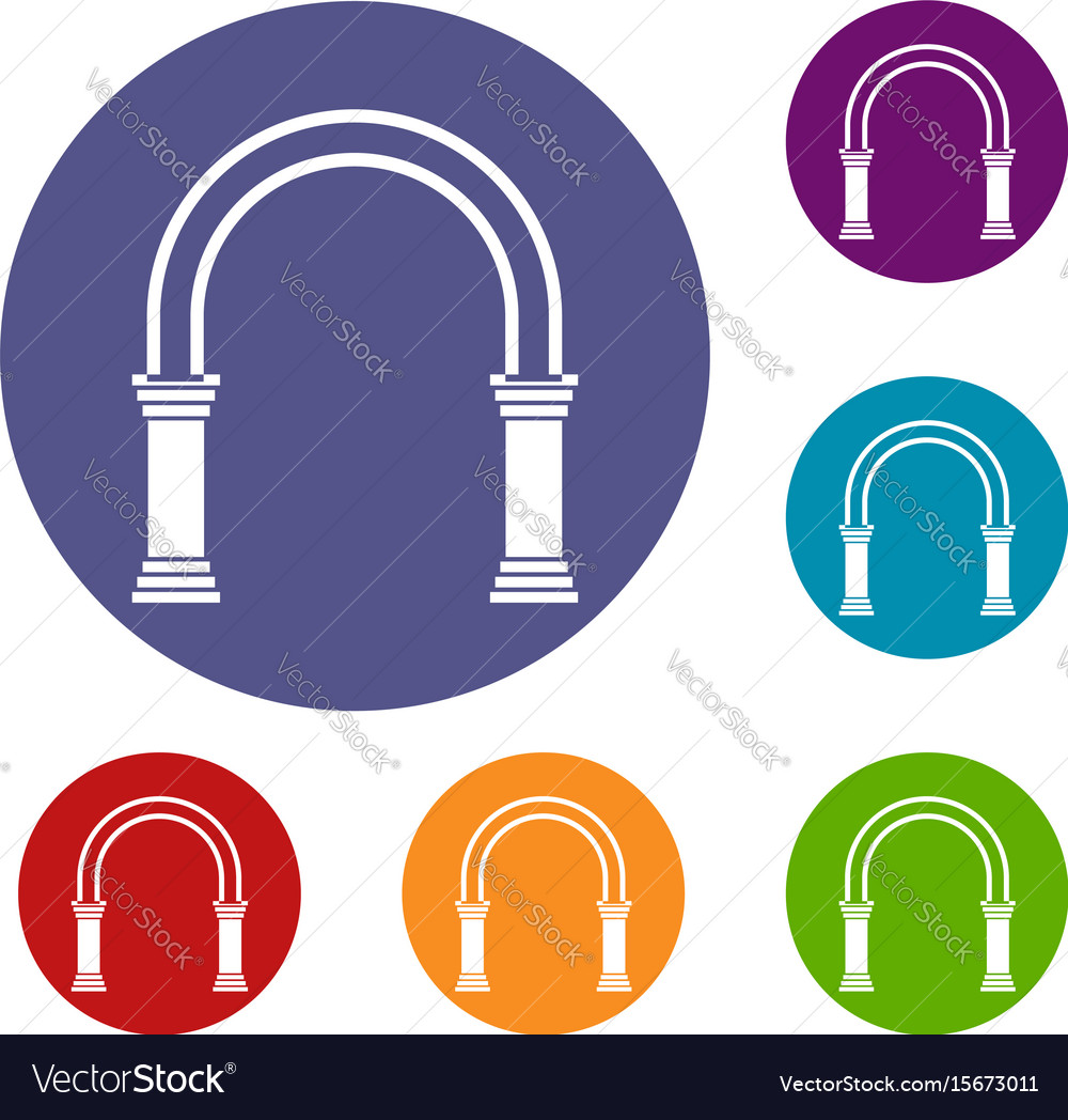 Arch Icons Set Royalty Free Vector Image Vectorstock