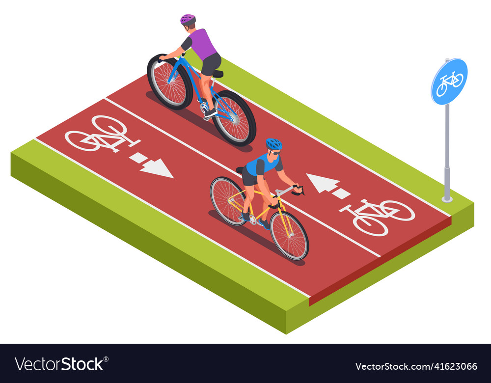 Cycling Sport Isometric Concept Royalty Free Vector Image