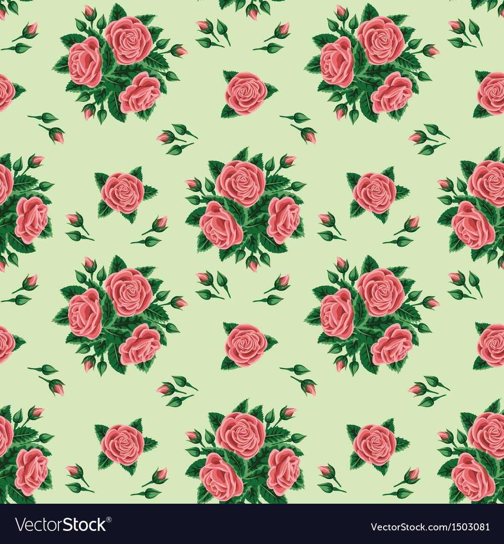 Seamless Background With Pink Roses Royalty Free Vector