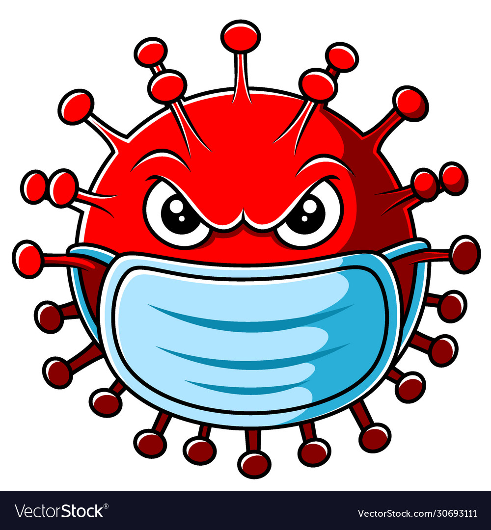 Corona Virus Character Wearing Mask Royalty Free Vector