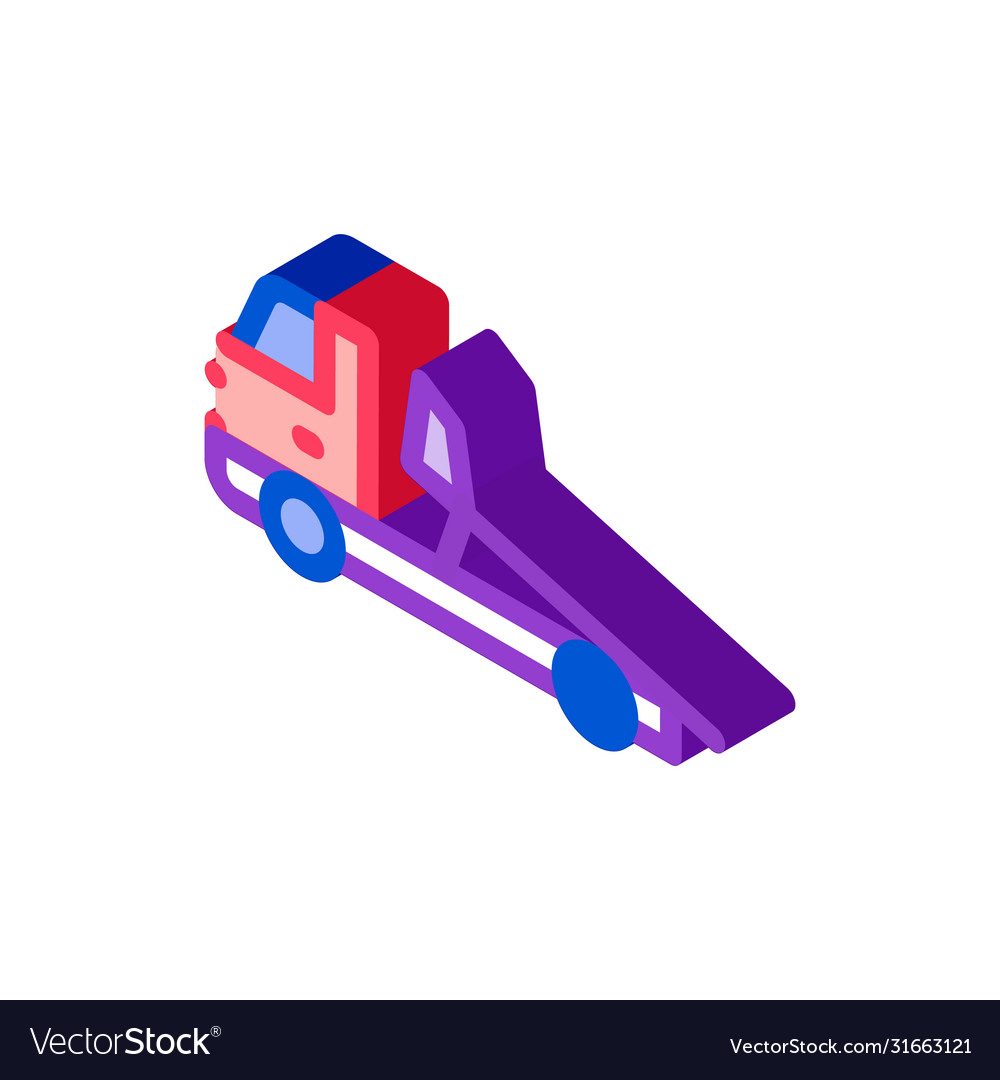 Evacuator Truck Isometric Icon Royalty Free Vector Image