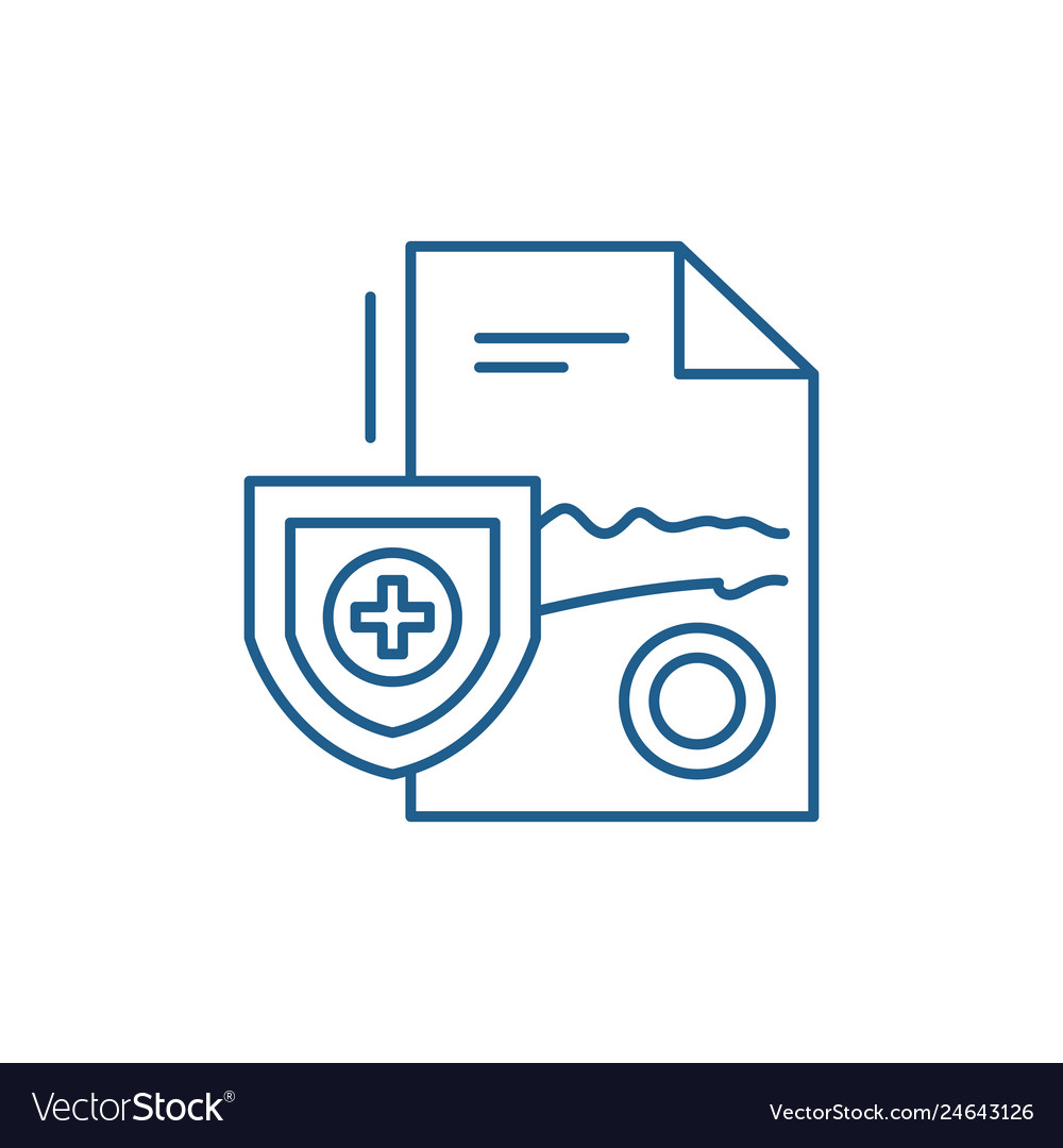 Medical Report Line Icon Concept Royalty Free Vector Image